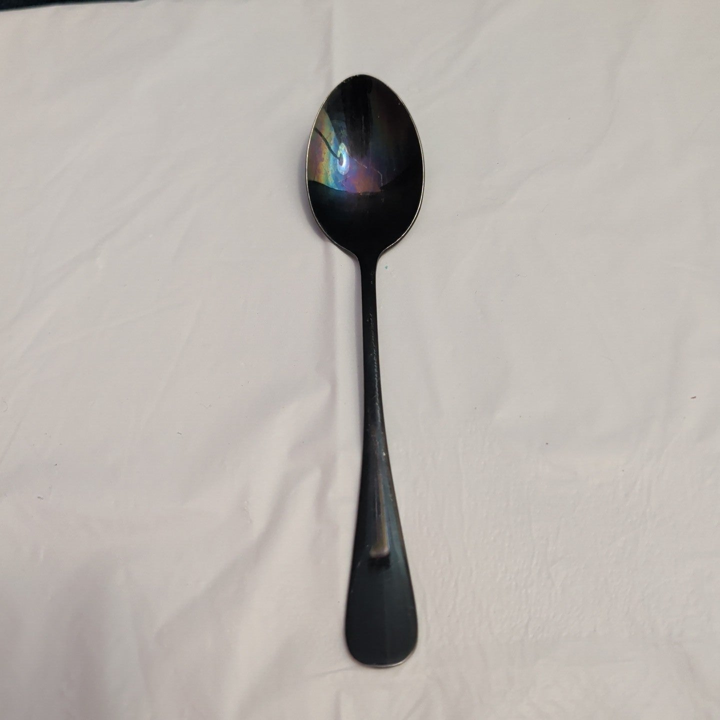 Set of 7 Black Stainless Steel Spoons 18/0 Modern Flatware Teaspoons Clean