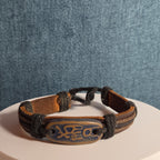 Leather Hemp Tribal Wrap Bracelet
