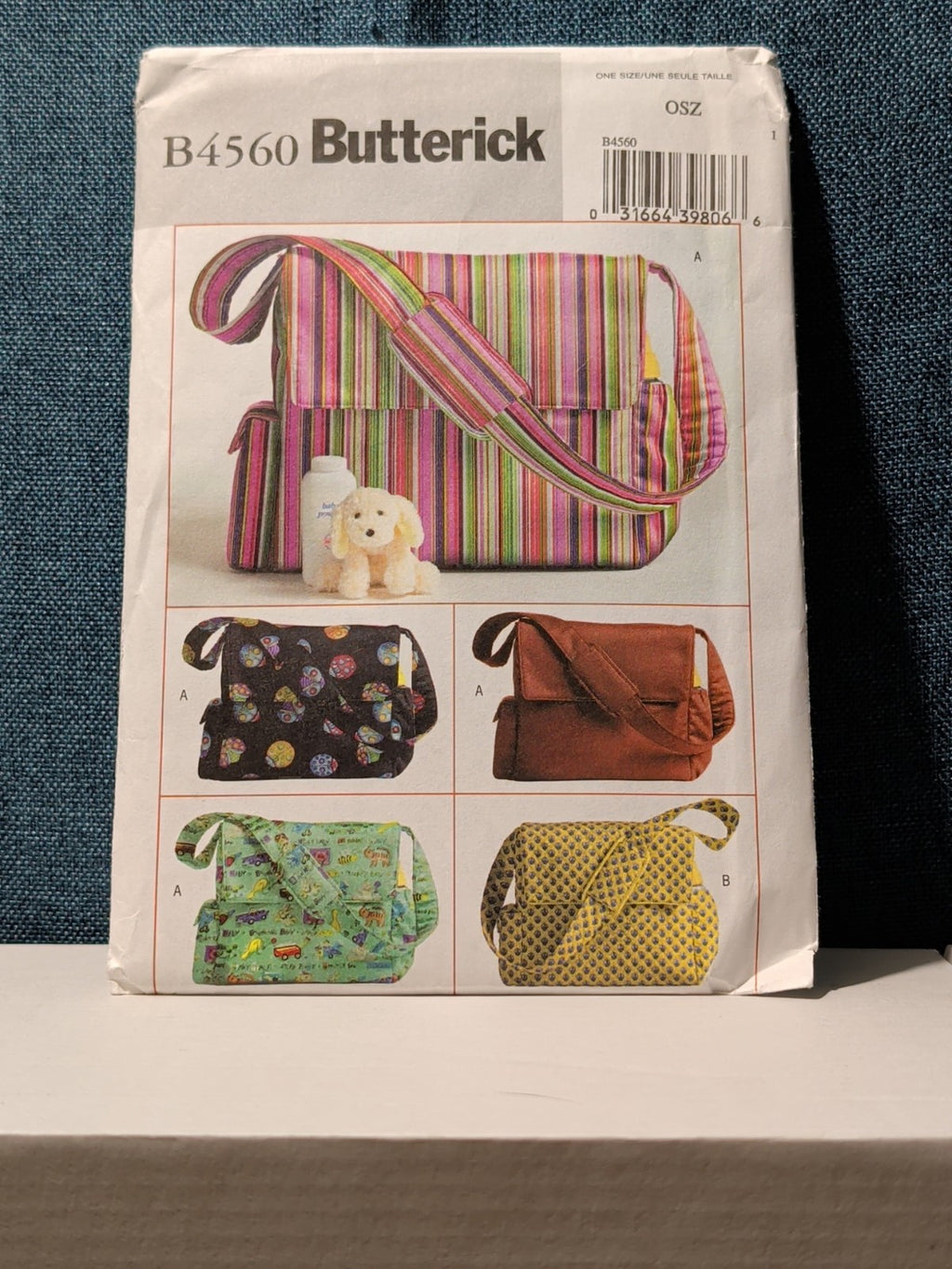 Butterick B4560 Pattern 2005 | Diaper Bag Tote | 2 Styles Lined Pockets UNCUT