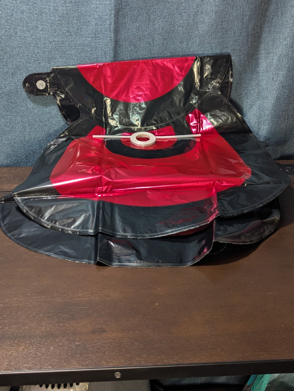 Set of 6 Giant Red Bow Foil Balloons | 34" Red & Black
