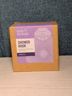NEW Sud Scrub Antimicrobial Shower Hook Purple | Adhesive Rust-Resistant Holder