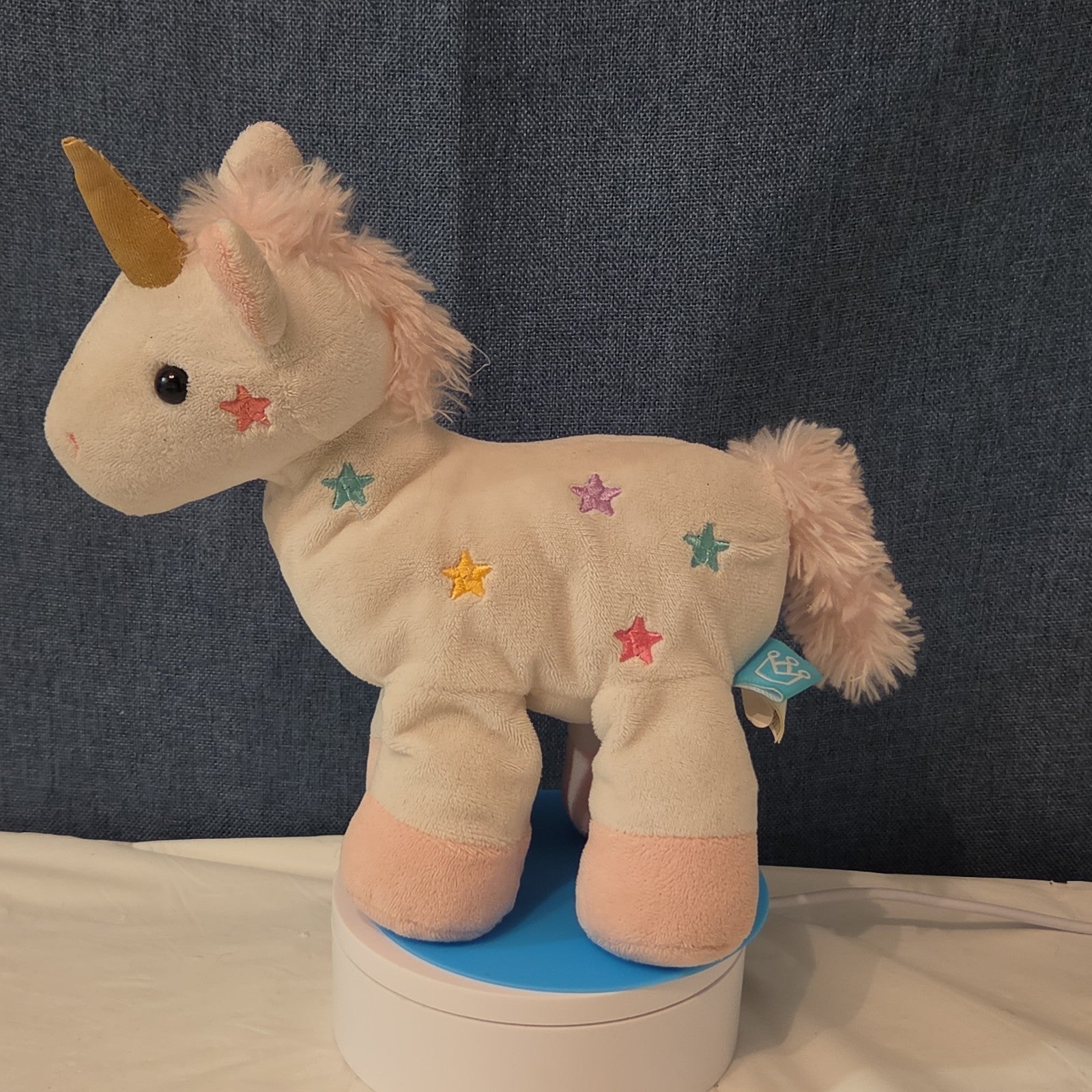 Manhattan Toy White Pink Unicorn Plush Rainbow Stars