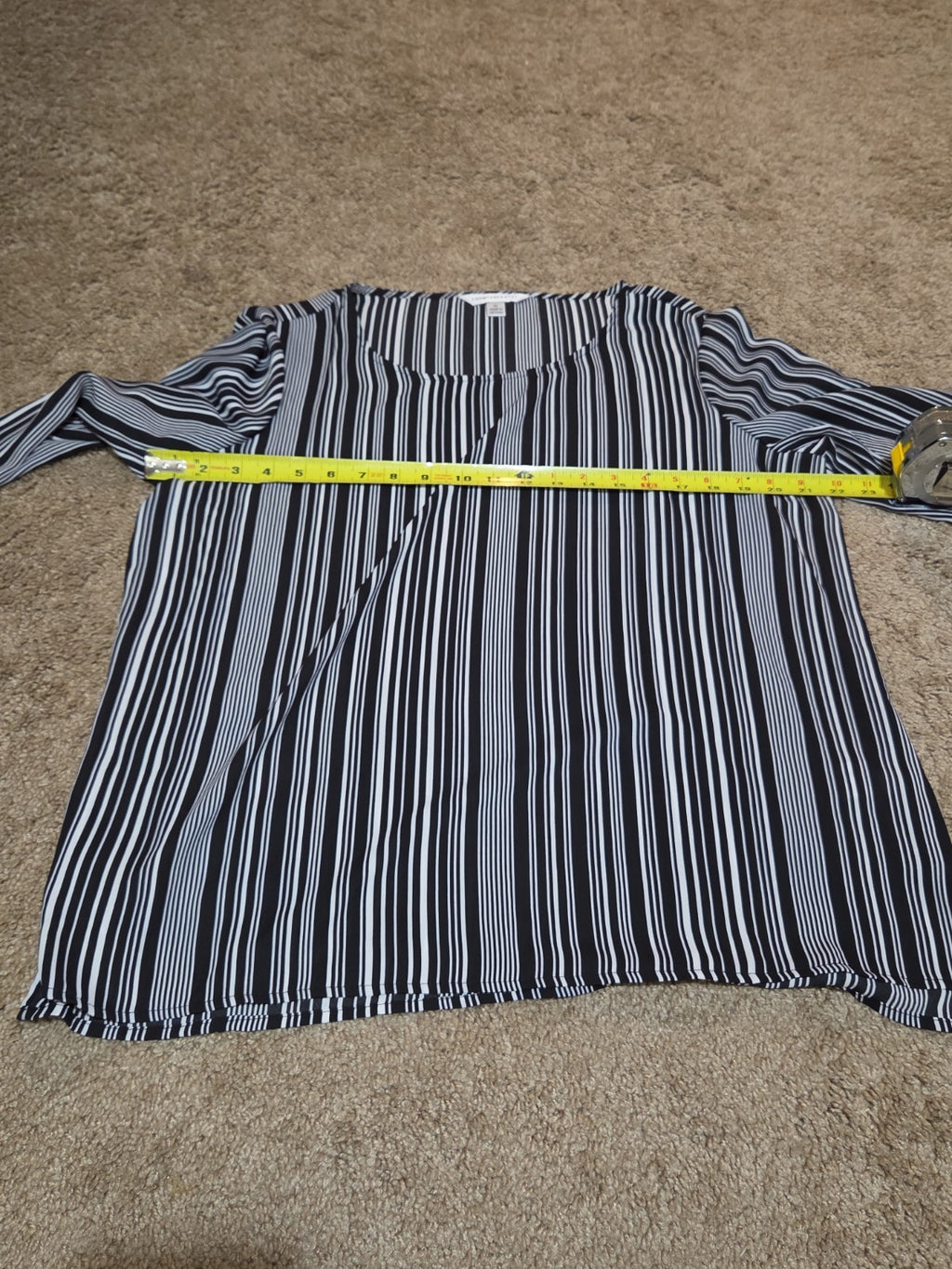 Counterparts Striped Blouse Women XL Black White Long Sleeve Top