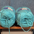 Herrschners Afghan Yarn 2 Ply Teal Acrylic 2 Skein Lot 0036