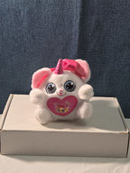 ZURU Rainbocorn Puppycorn Penny the Pug 5" Plush White Pink Bow Glitter Horn