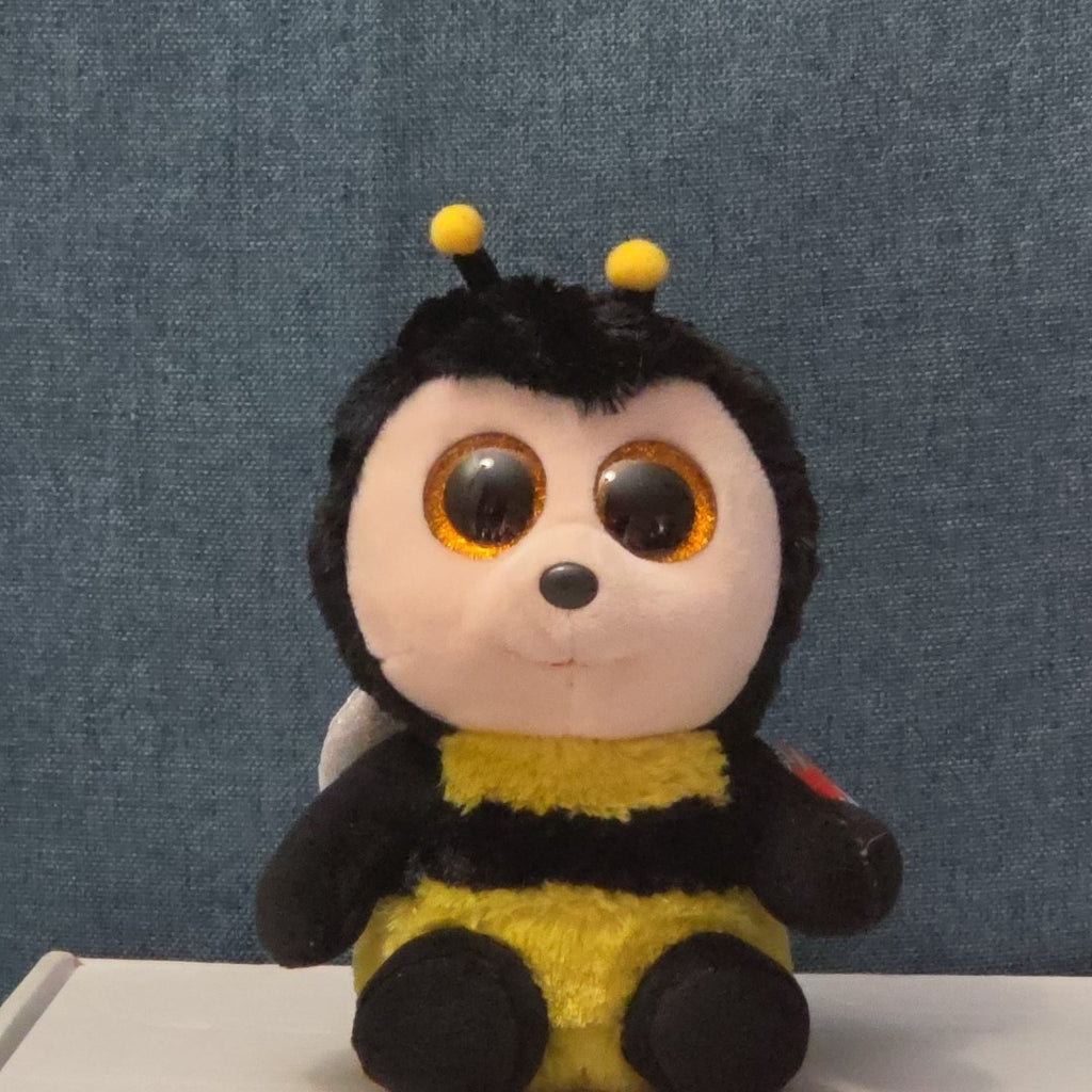 Ty Beanie Boos Buzby the Bee 6" Plush Gold Glitter Eyes Retired 2014 MWMT 36150