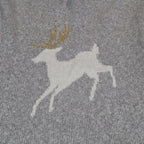 Hatley Girls Reindeer Knit Dress Size 10 Holiday Winter Sparkly Grey