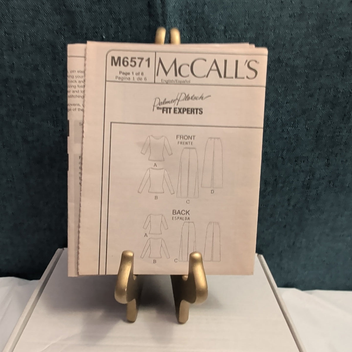 McCalls M6571 Pattern Knit Top Pants Palmer Pletsch 2012 Size 6-14 023795560184