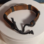 Leather Hemp Tribal Wrap Bracelet