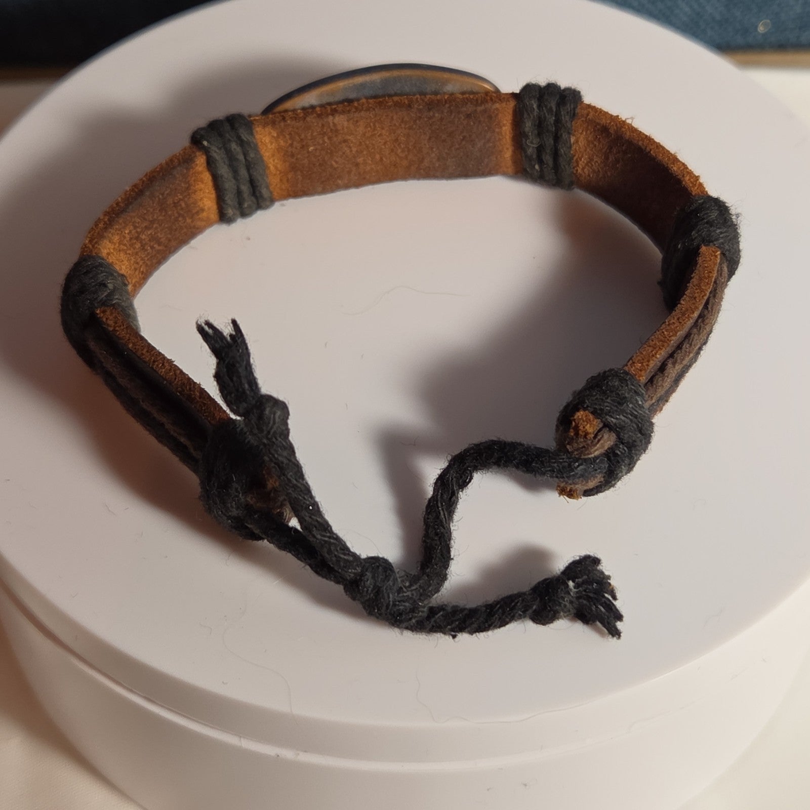 Leather Hemp Tribal Wrap Bracelet