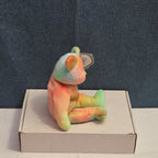 Ty Beanie Baby Peace Bear 1997 Retired - Unique Pastel Tie Dye Tag Protector