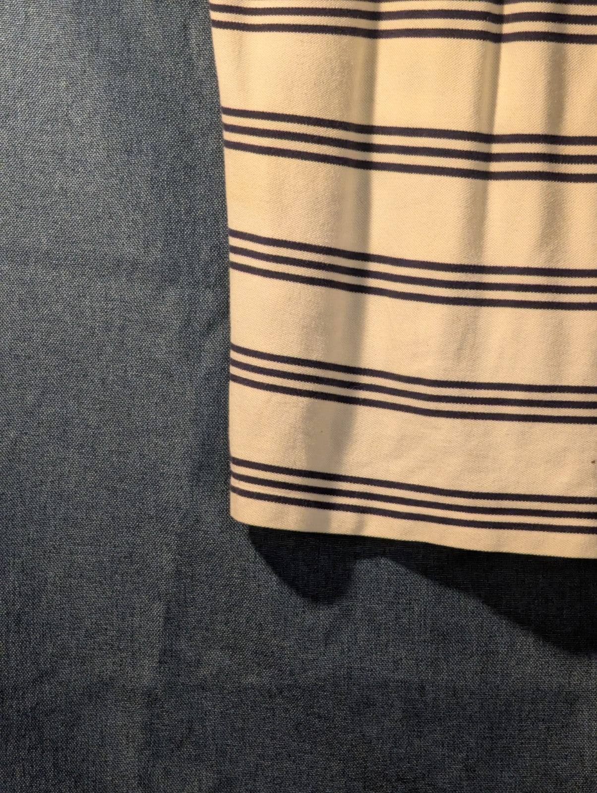Vintage 90s Polo Ralph Lauren Shirt Men's Large Cream Navy Stripe 