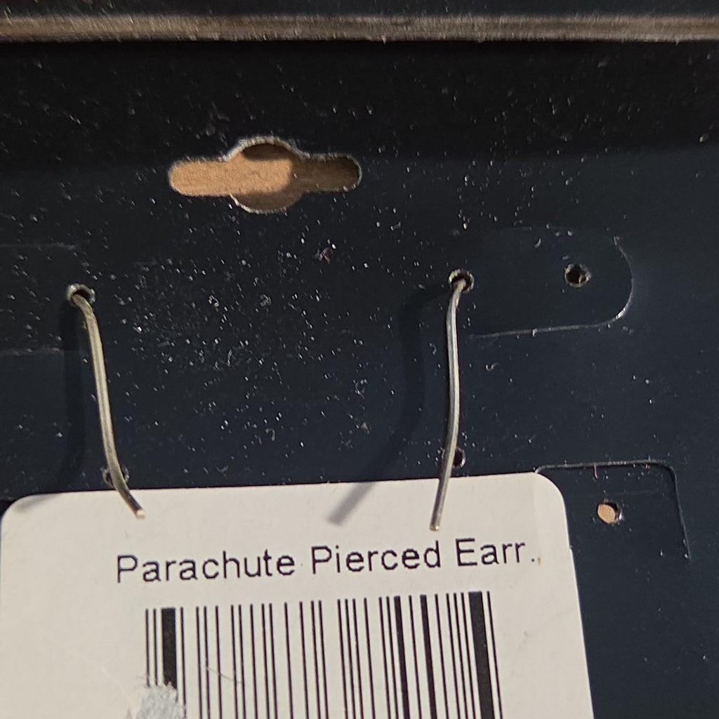 Traci Lynn Parachute Drop Earrings Silver Tone Brushed Dangle