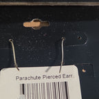Traci Lynn Parachute Drop Earrings Silver Tone Brushed Dangle
