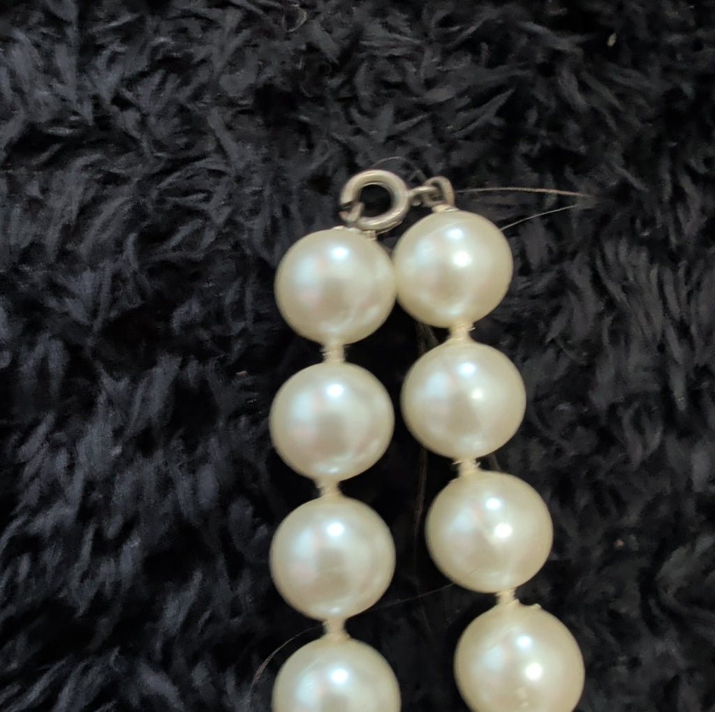 Vintage 54" Champagne Hand Knotted Faux Pearl Flapper Necklace