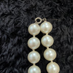 Vintage 54" Champagne Hand Knotted Faux Pearl Flapper Necklace