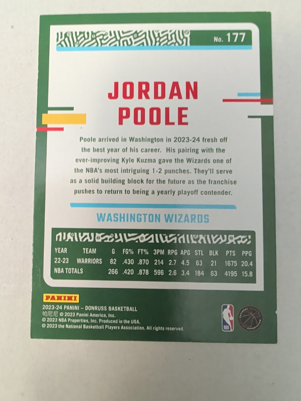 2023-24 Panini Donruss - Jordan Poole #177