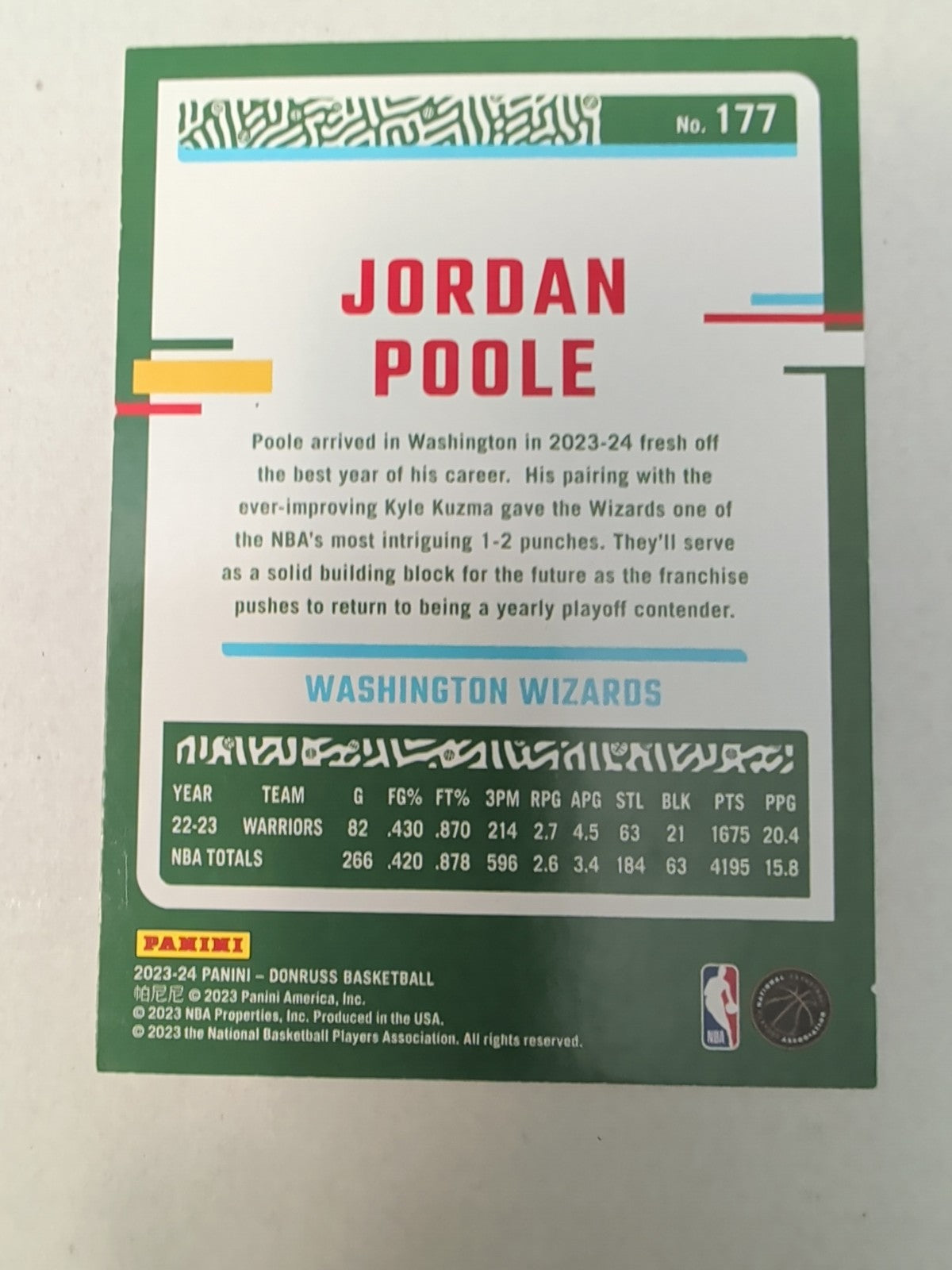 2023-24 Panini Donruss - Jordan Poole #177