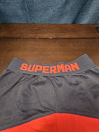 DC Comics Superman Boys Athletic Shorts Size S 6/7 Grey Red Mesh Gym Shorts