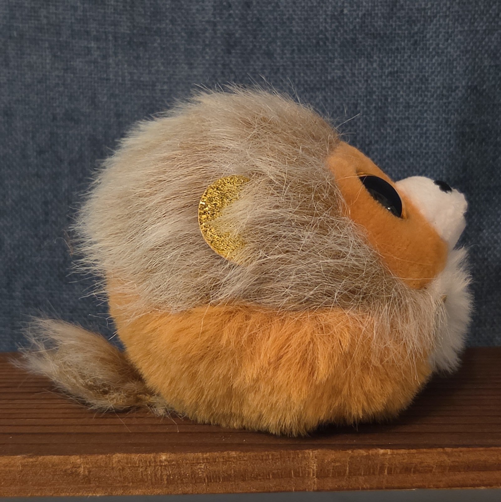 Ty Puffies Beanie Balls Caesar Lion Plush Toy 3" Glitter Eyes with tag Protector