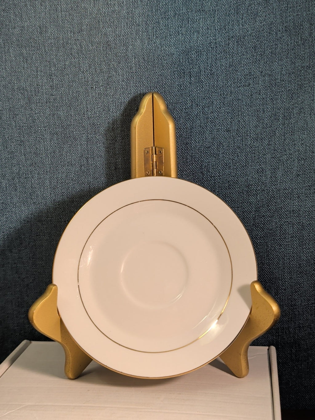 Home Essentials China Saucer Plate White with Gold Rim Individual Replacement