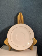 Home Essentials China Saucer Plate White with Gold Rim Individual Replacement