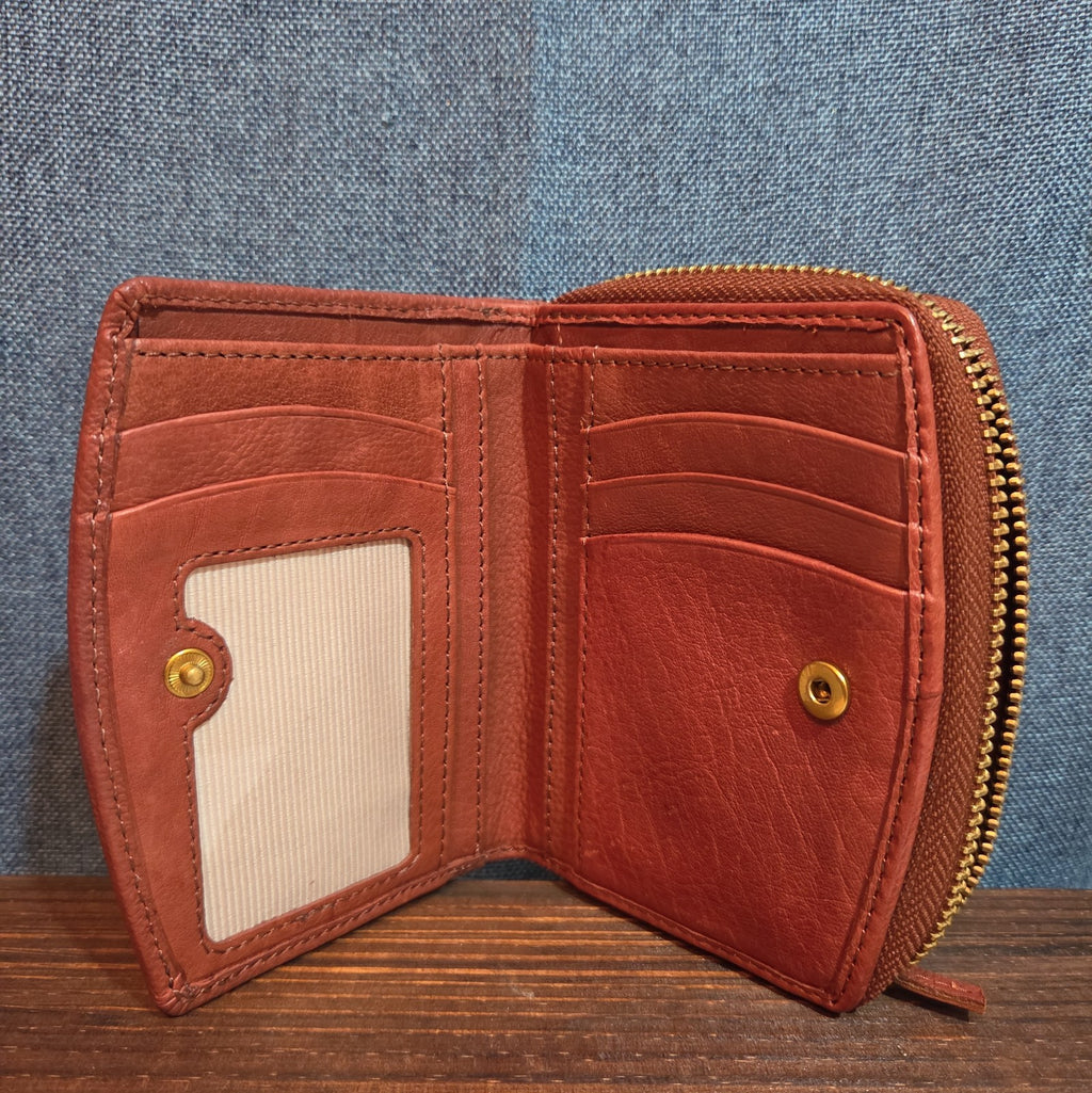 Margot New York Gina Compact Wallet Brandy Leather Boho