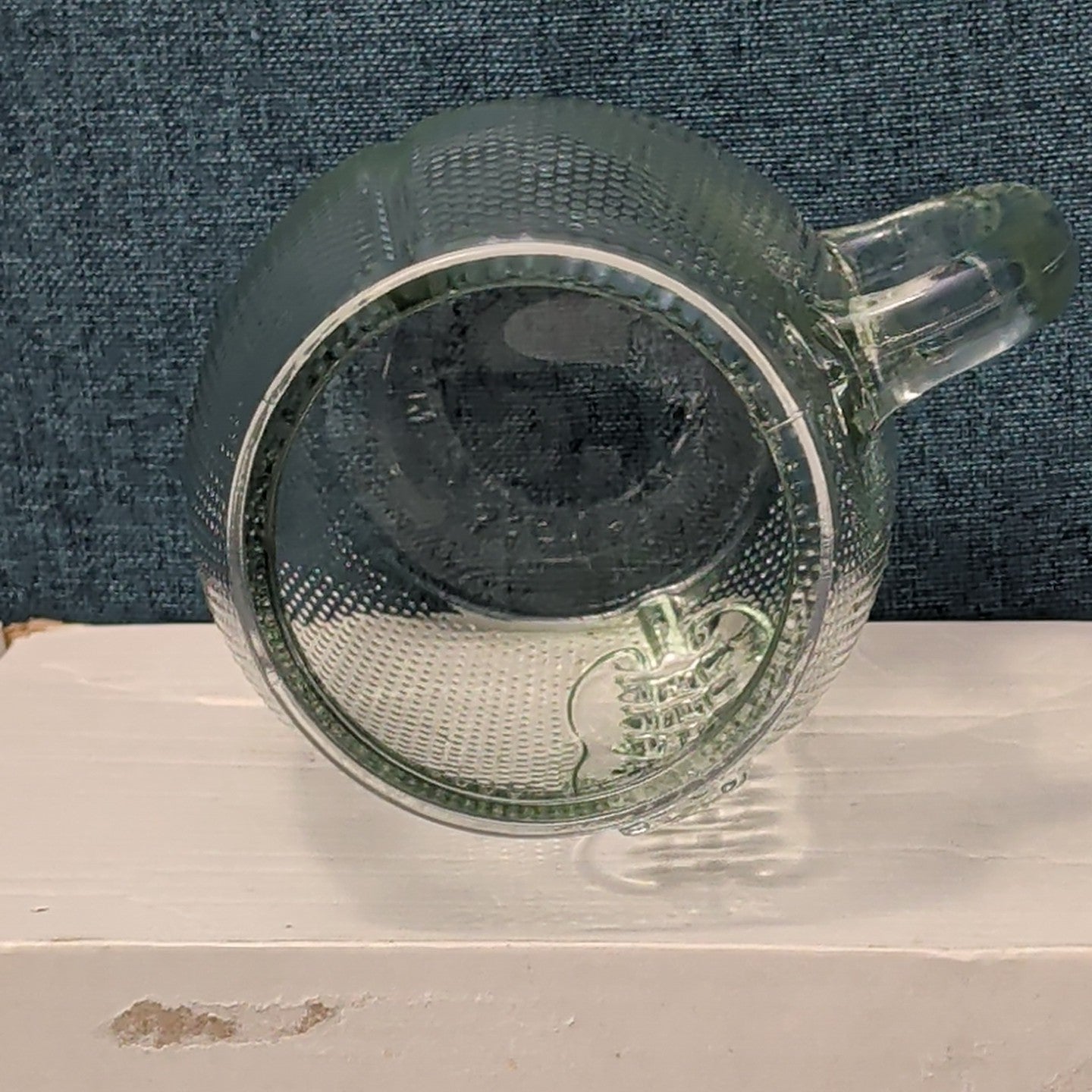 Home Essentials FOOTBALL Glass Mug XL 36 oz Textured Pigskin Beer Stein Gameday
