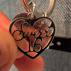 Sweet 16 Funny Keychain Silver Tone Birthday Gift ..I Officially Know Everything