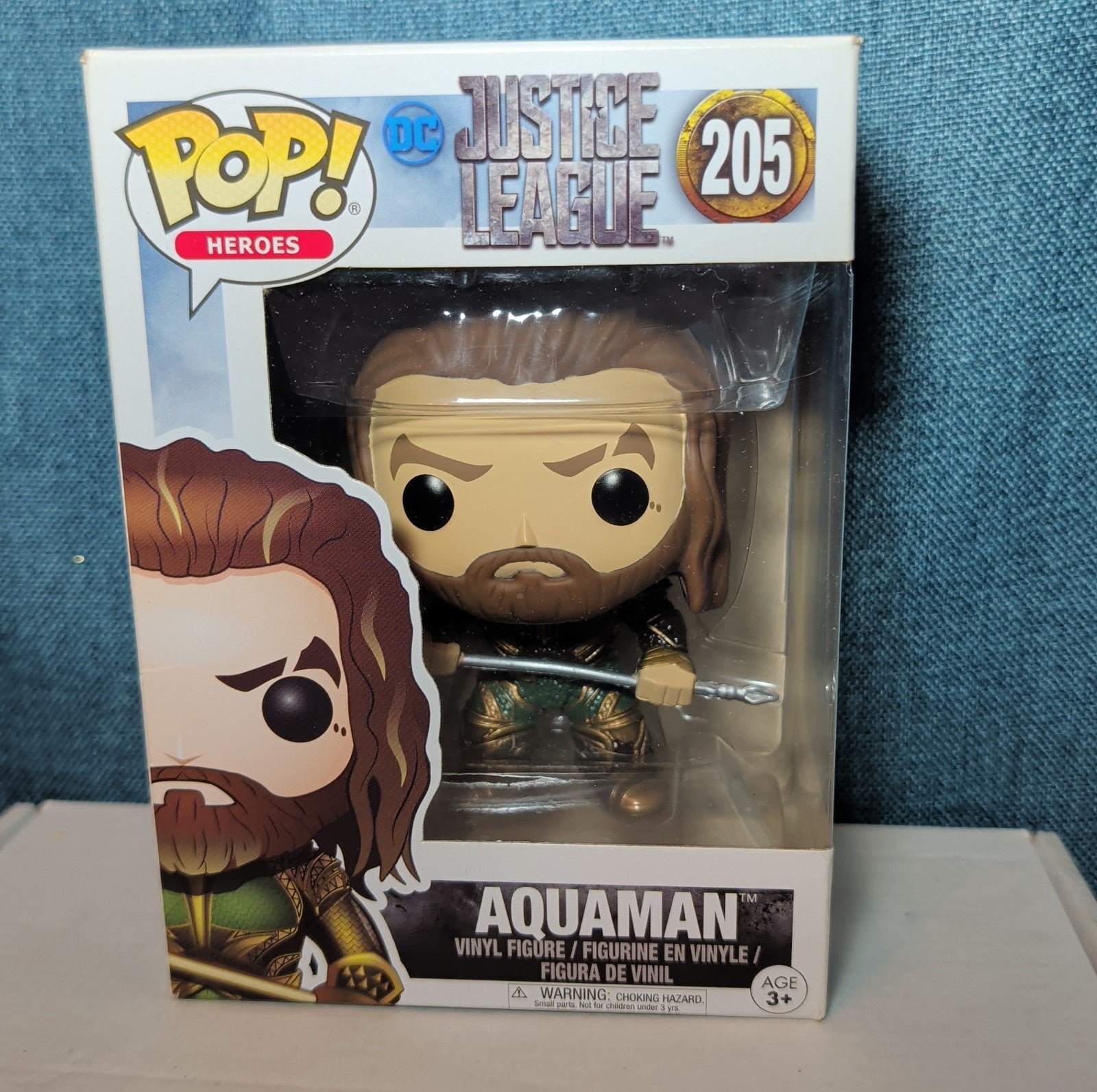 Funko POP! Heroes DC Comics Justice League Movie Aquaman #205 NIB with Protector
