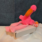 TY Beanie Baby - PINKY the Pink Flamingo (10 inch) - MWMTs Stuffed Animal Toy