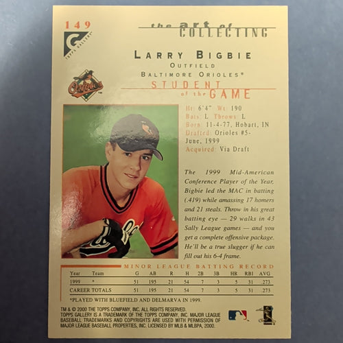2000 Topps Gallery - Students of the Game Larry Bigbie #149 (RC)
