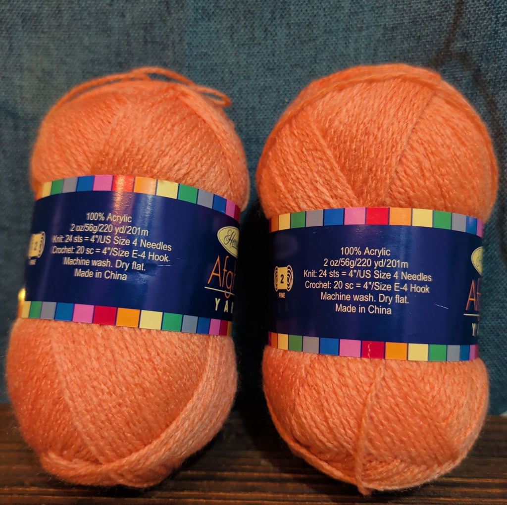 Herrschners Afghan Yarn 2 Ply Coral Rose Acrylic 2 Skein