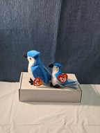 Ty Beanie Baby Rocket the Blue Jay Set Standard & Teenie Beanie 1998 NWT Bird