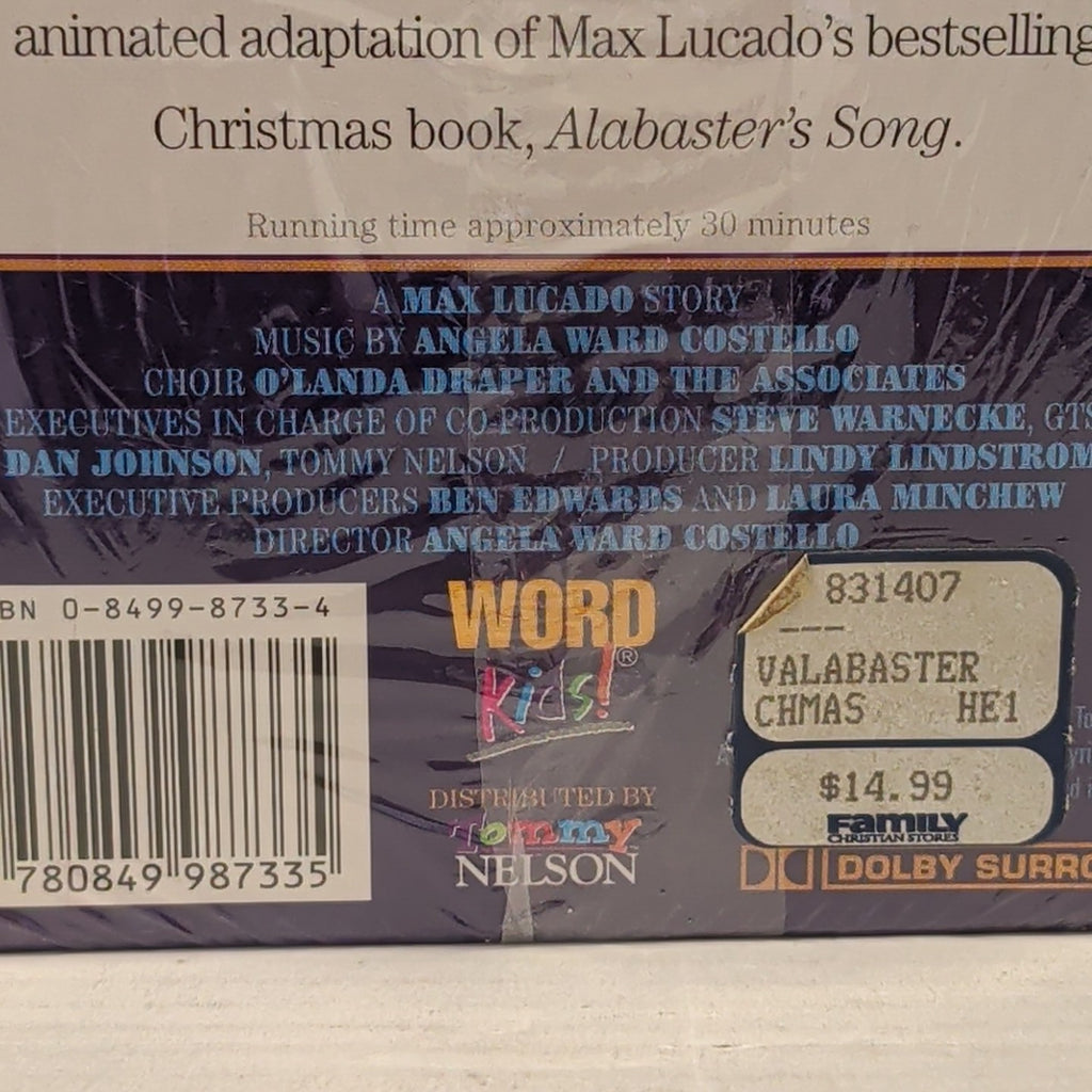 Alabaster's Song VHS Max Lucado Christmas Story Animated NEW SEALED Word Kids