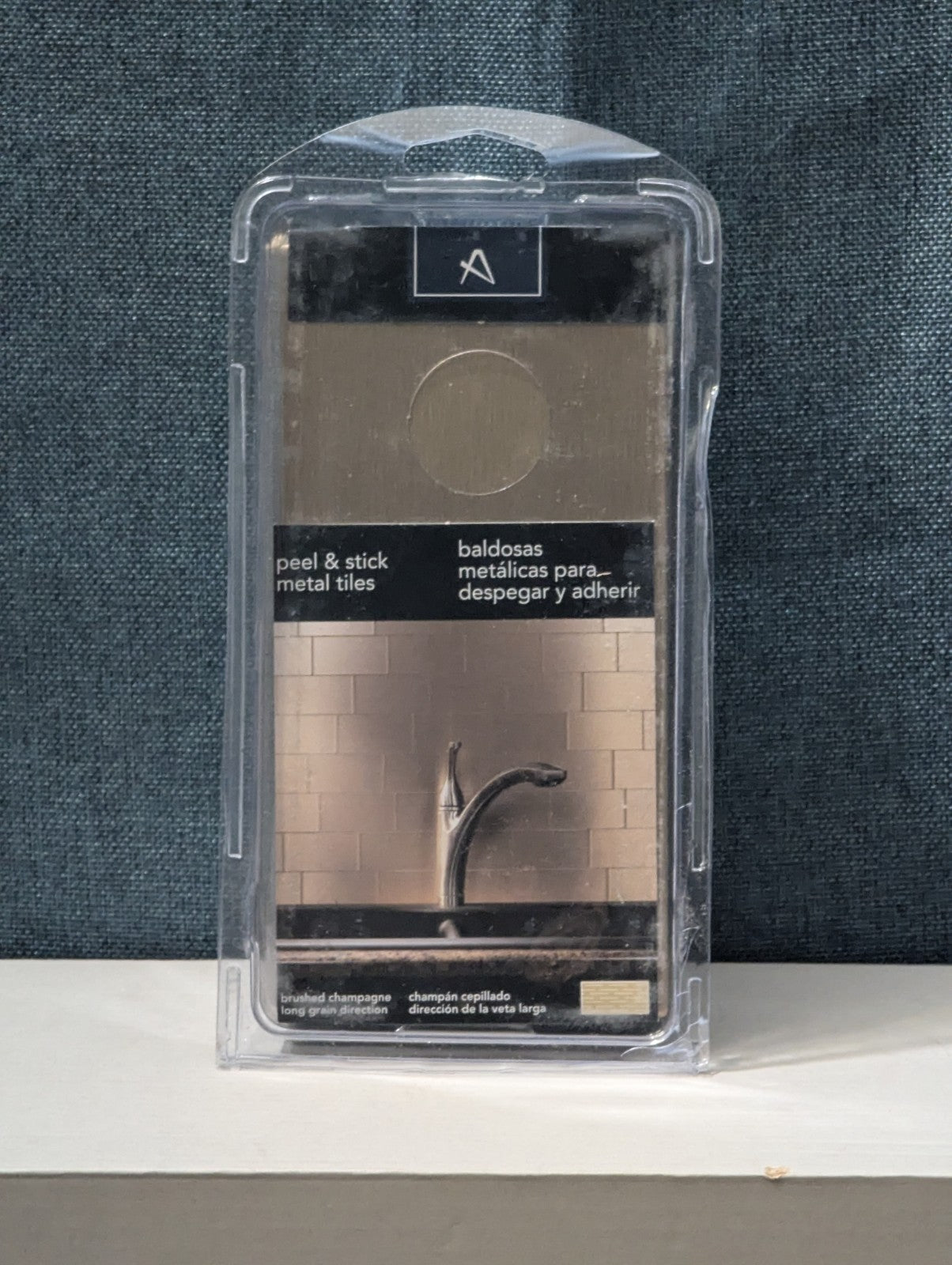 Aspect 3x6" Peel & Stick Metal Tile Brushed Champagne | A52-51 | 8 Pack 1 Sq Ft