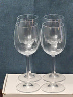 Set of 4 Clear Glass Stemmed Wine Glasses Balloon Bowl All-Purpose Stemware