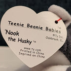 Ty Teenie Beanie Baby Nook the Husky 1999 McDonald's Plush Dog Grey White Tag