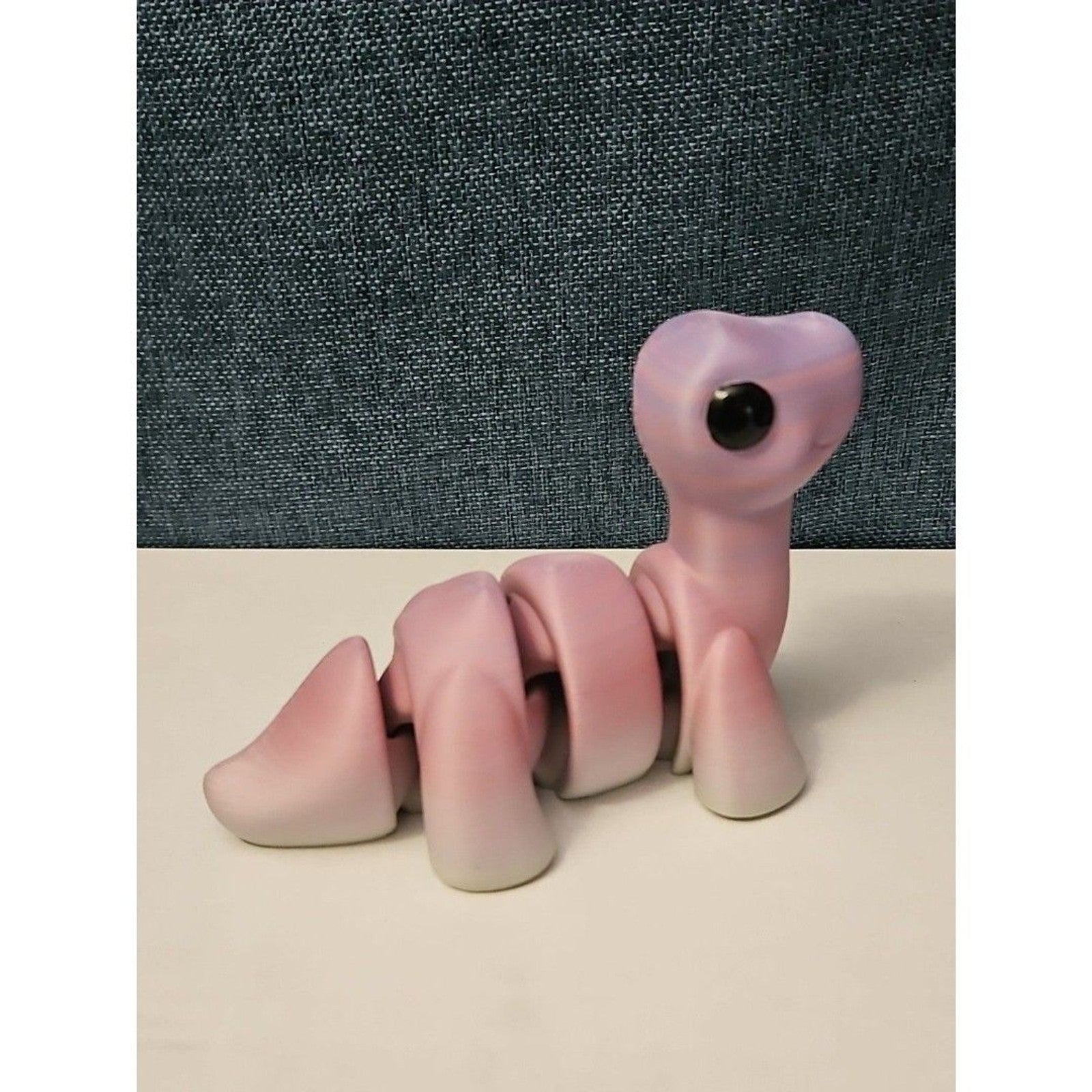 Mini Articulated Brontosaurus Fidget Toy | 3D Printed Dinosaur | Pink Purple