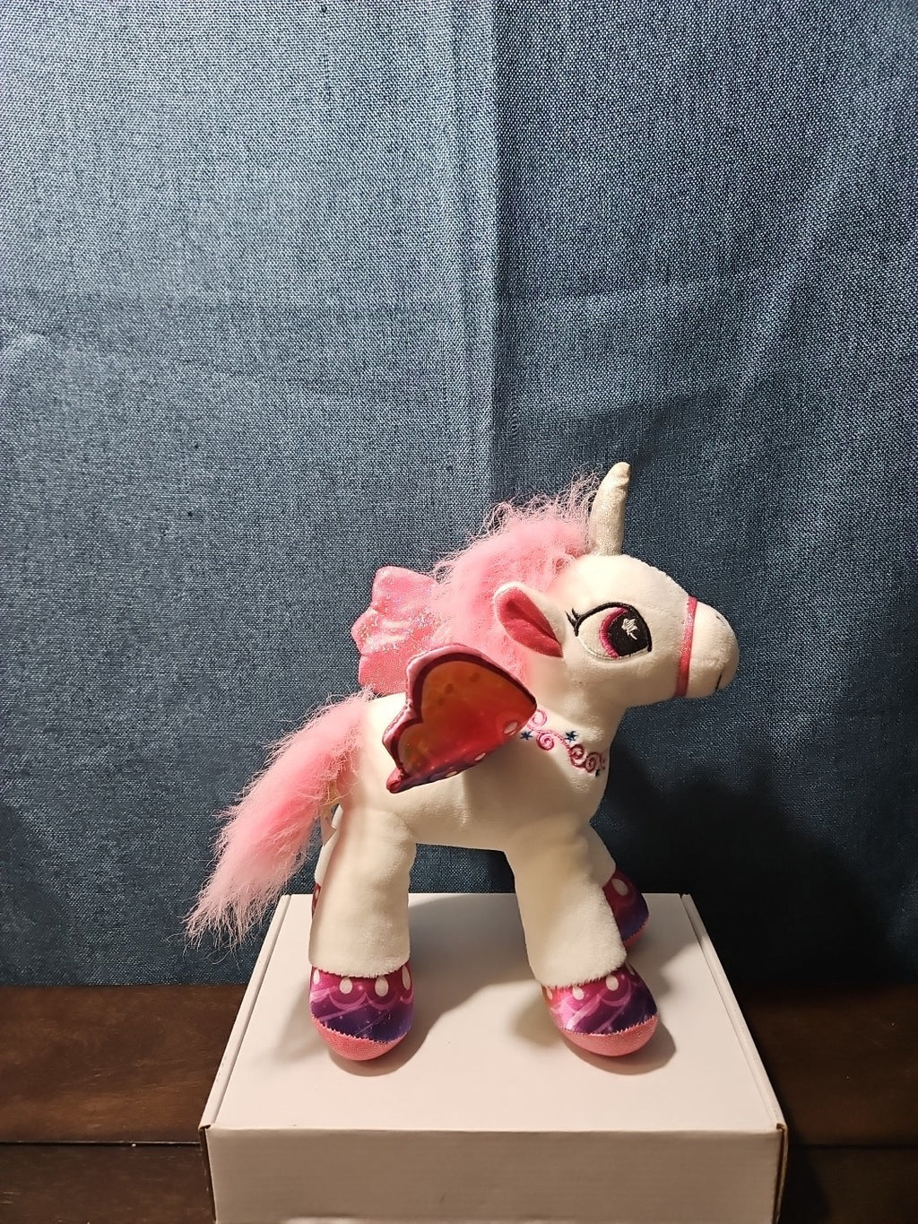 2 Star Eye Unicorn Plush Set | Pink & White Pegasus Stuffed Animals | Shimmer