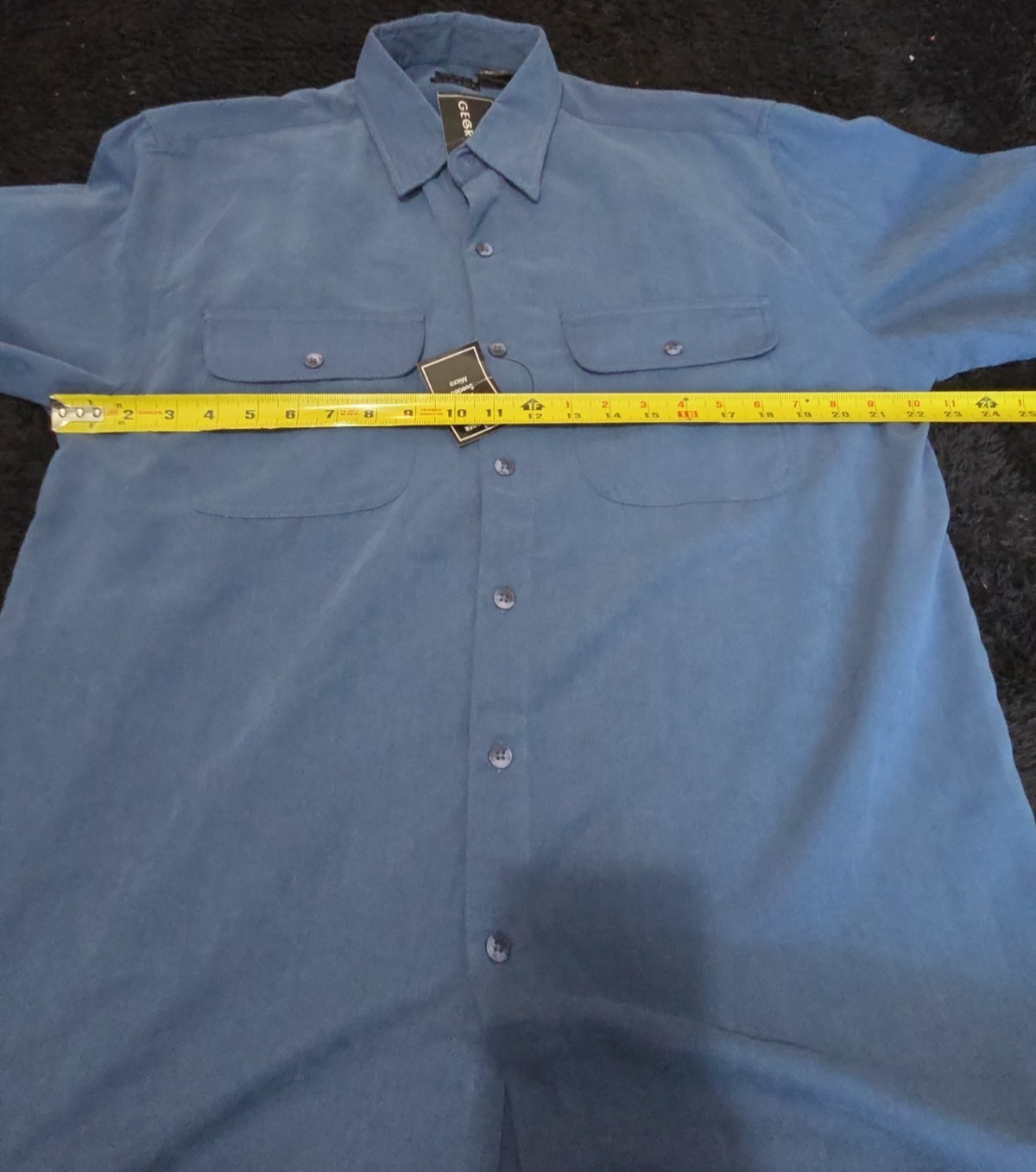 George Sueded Shirt Mens M Blue Long Sleeve Button Up NWT