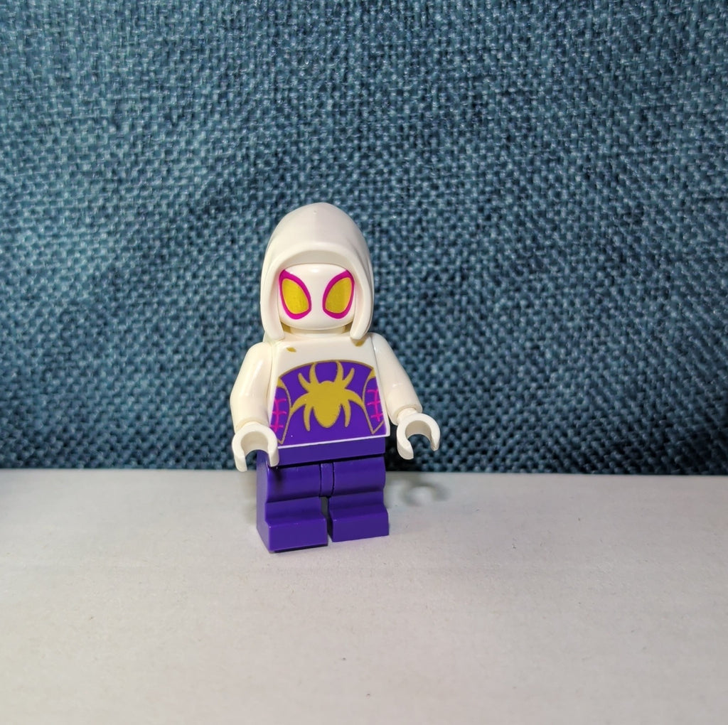 LEGO Marvel Ghost Spider Minifigure Gwen Stacy Kids Custom Sitting Toy Used