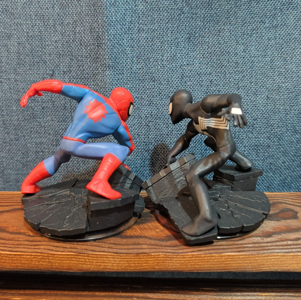 Disney Infinity 2.0 Spider-Man Black Red Suit 2 Figure Lot PVC Loose
