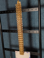 Gold Tone Wide Link Mesh Choker Necklace Y2K Retro Glam NWT