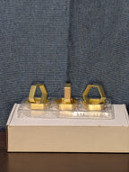 Set of 6 Modern Gold Hexagon Napkin Rings | Metal Geometric Table Decor | NEW