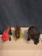 Dinosaur Toy Figures Lot of 3 Triceratops Stegosaurus Vintage Plastic Toy