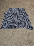 Counterparts Striped Blouse Women XL Black White Long Sleeve Top