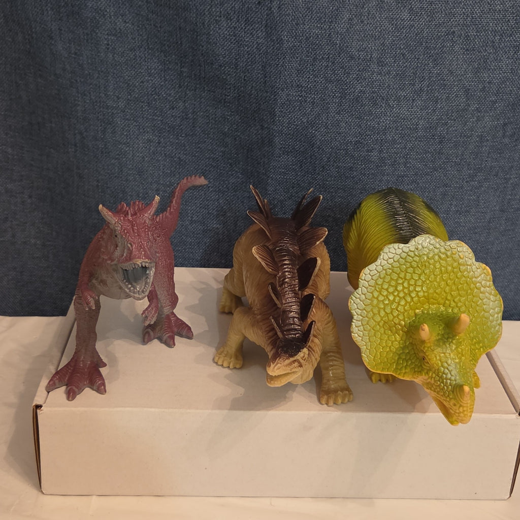 Dinosaur Toy Figures Lot of 6 T-Rex Triceratops Stegosaurus