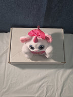 ZURU Rainbocorn Puppycorn Penny the Pug 5" Plush White Pink Bow Glitter Horn