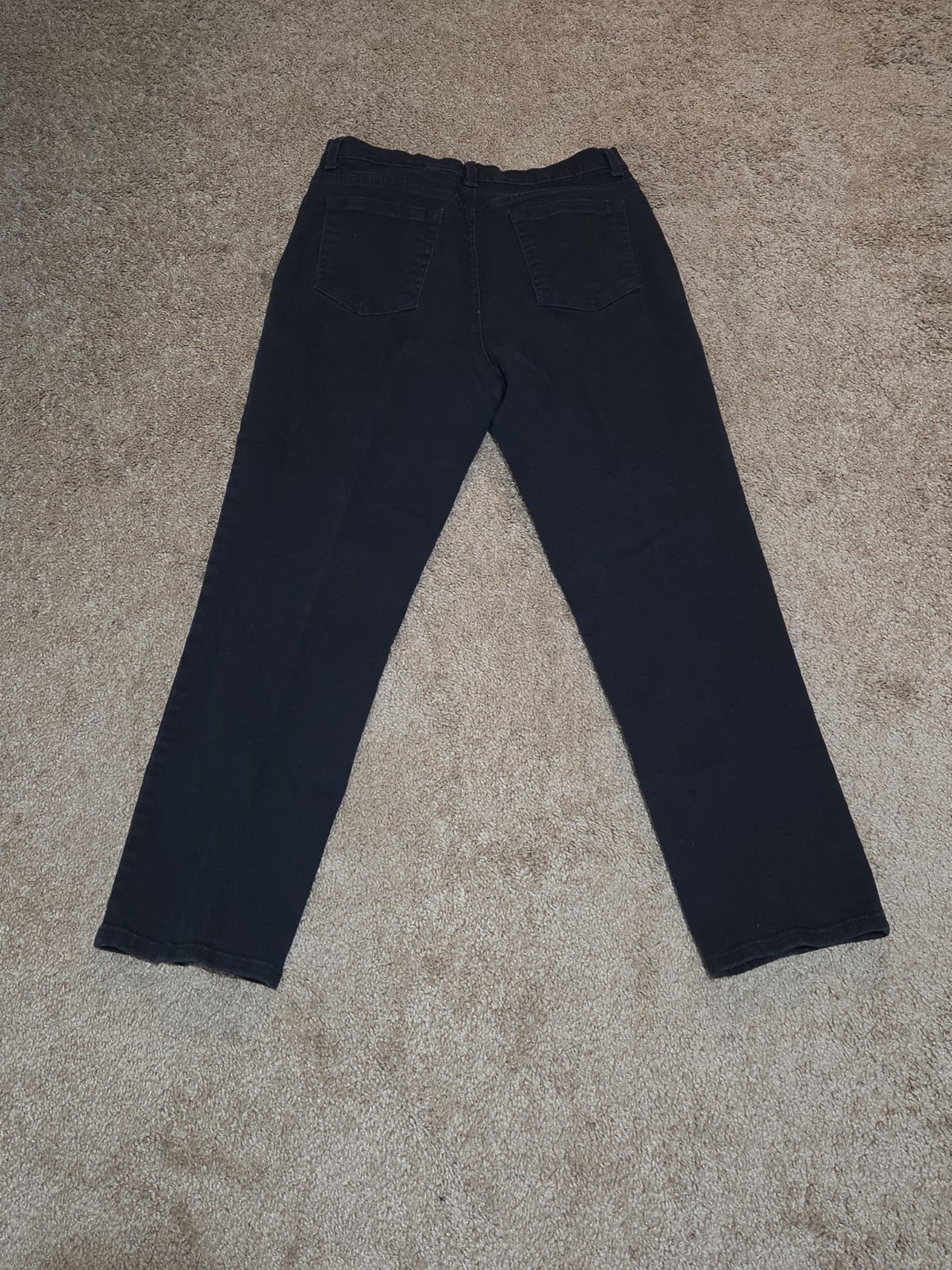 Gloria Vanderbilt Amanda Black Jeans 14p Stretch Denim High Rise Tapered Used